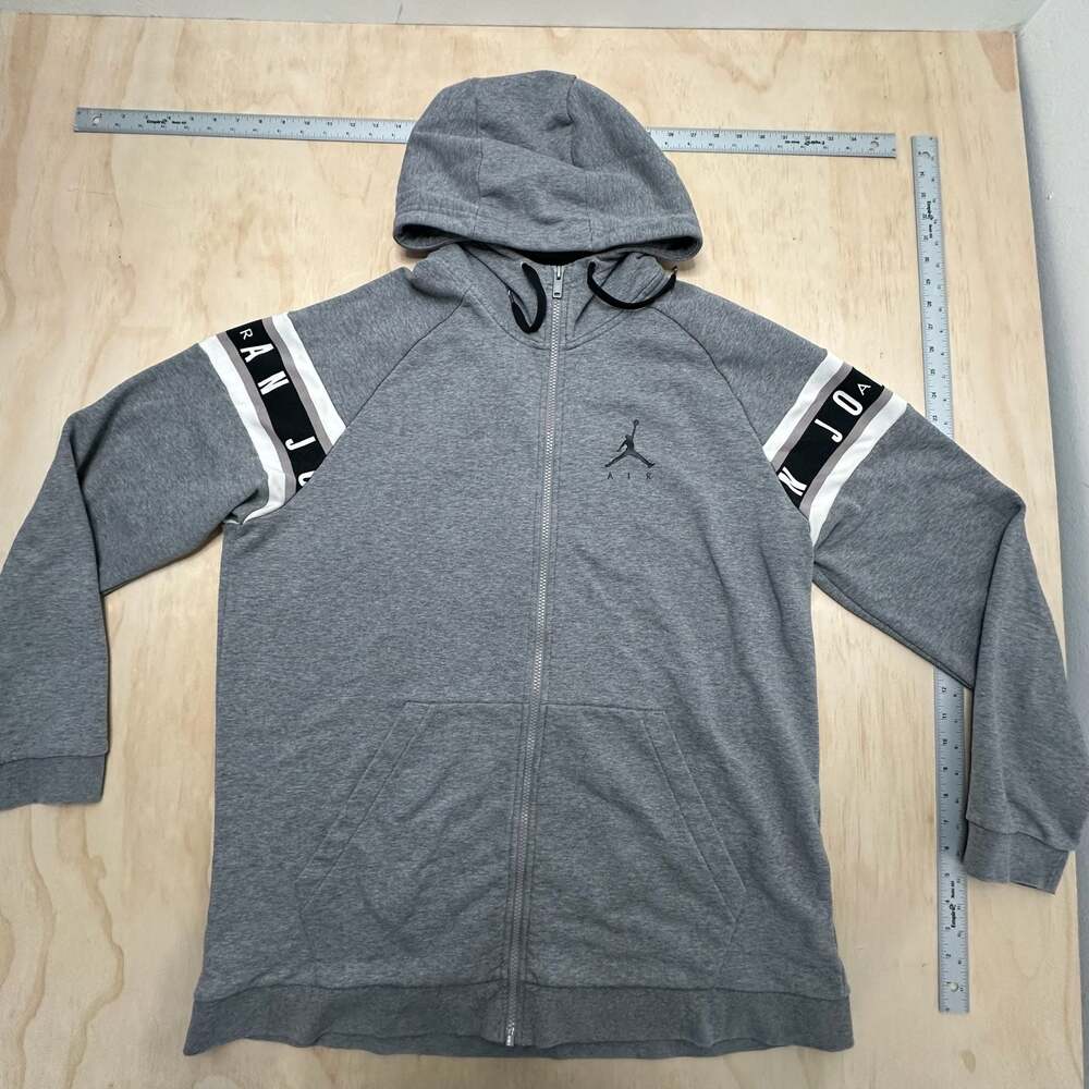 Jordan Jumpman Air Full-Zip Gray Hoodie with Sleeve Branding